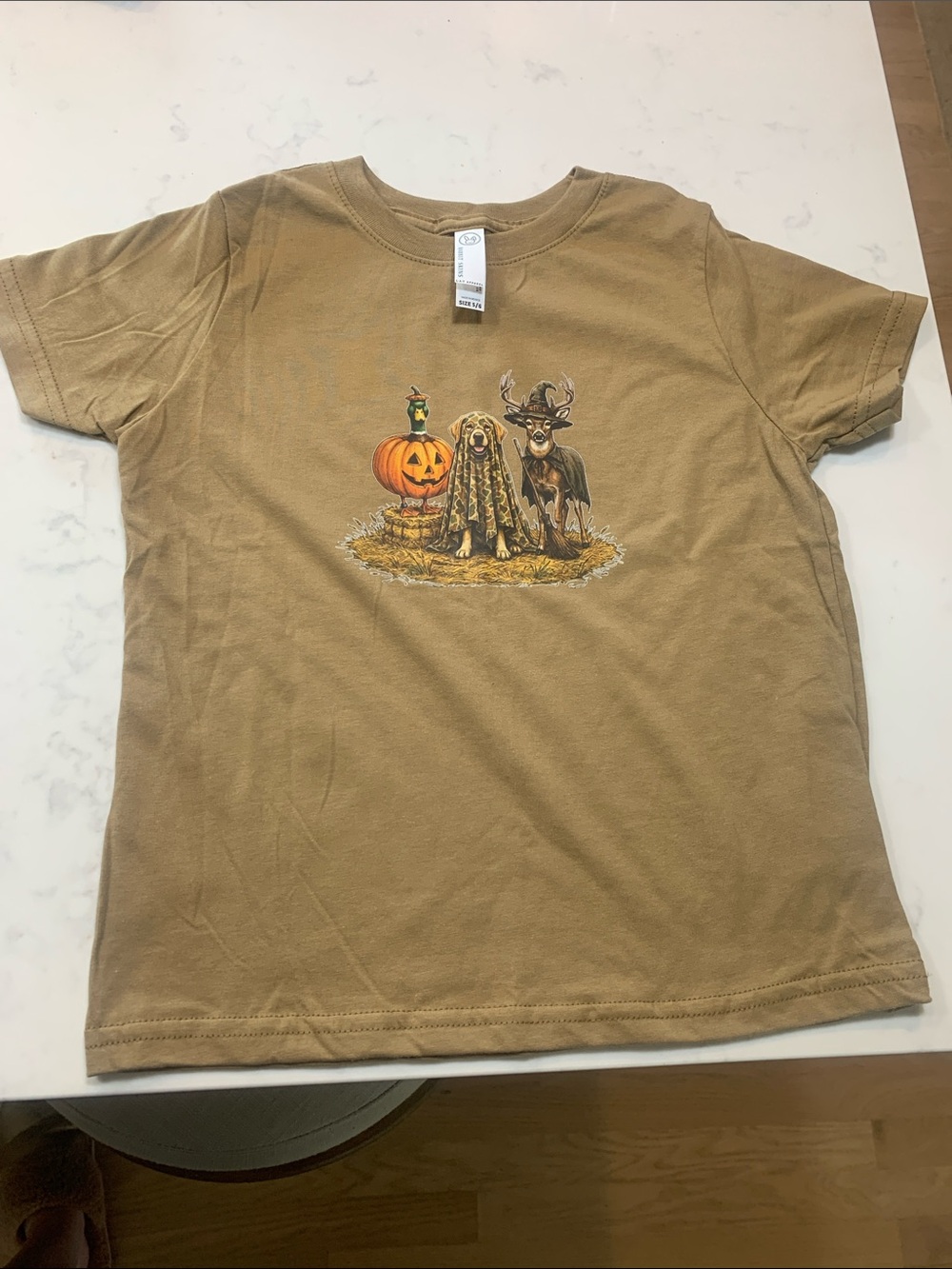 Rabbit Skins Brown Kids Halloween Graphic Tee
